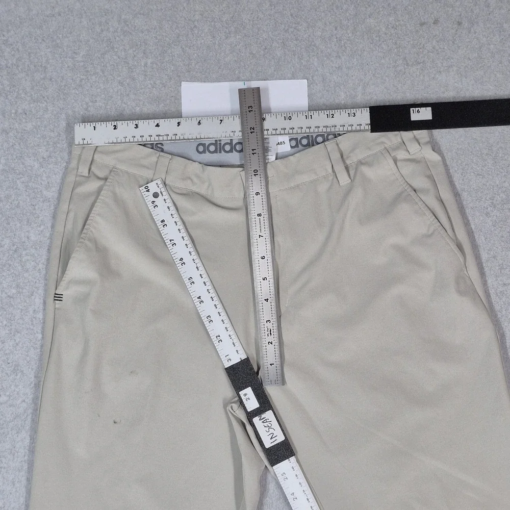 Adidas Men Pants 34X30 Beige Chino Golf Pants Logo 29